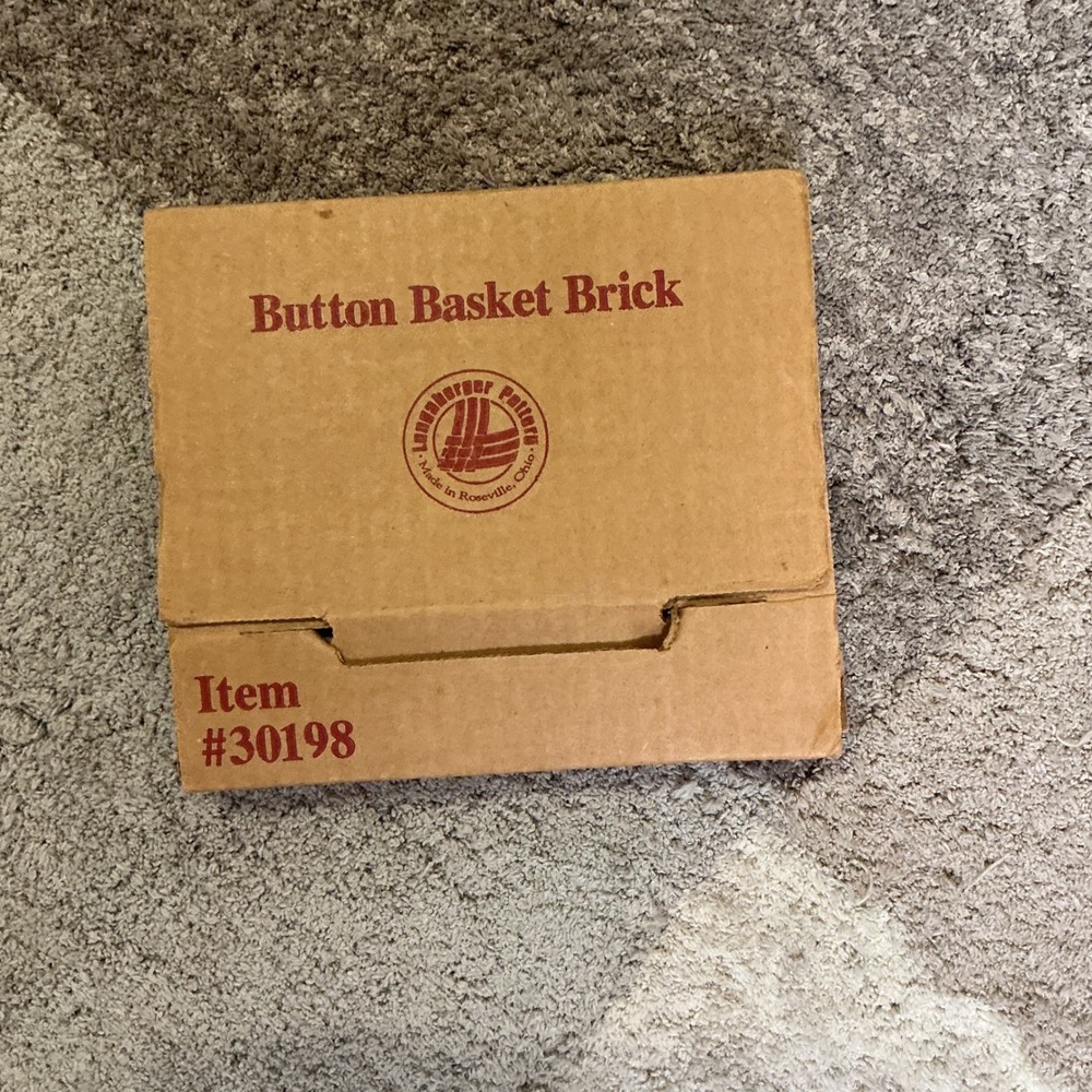 Longaberger Pottery Button Basket Brick 30198 Terracotta Clay Warmer Round 5.5"